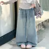 Calça Jeans Estrelas Céu Completo Roupa de Outono para Meninas 2026 Nova Calça de Perna Larga Infantil Alunos do Ensino Fundamental Super Bonita Calça com Strass Tendência