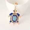 Llavero de Tortuga con Incrustaciones de Diamantes Transfronterizo Europeo y Americano Llavero de Metal de Tortuga Colgante Lindo para Bolsos de Pareja