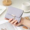 Fabricante Directo Billetera Corta para Mujer Estilo Japonés y Coreano Transfronteriza Fresca PU Simple Versátil Colgante Hoja Plegable Bolso con 70% de Descuento