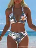 Bikini Sexy de Dos Piezas para Vacaciones en la Playa, Estampado, Nuevo de Verano 2027, Transfronterizo Europeo y Americano