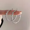 Pendientes de Aro Plateados Giratorios Exagerados, Pendientes Grandes Trenzados Populares, Diseño de Nicho, Accesorios para Orejas Únicos y Hermosos de Gama Alta