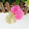 Molde de silicone para mãe e filhote de gato DIY ferramenta manual para virar açúcar bolo moldar virar açúcar