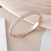 Pulsera Transfronteriza Europea y Americana de Acero de Titanio, No se Desvanece, Incrustada con Circonita y Diamantes, Diseño de Nicho, Joyería de Acero Inoxidable, Pulsera de Gama Alta