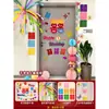 Habitación de Recién Casados Sala de Estar TV Fondo de Pared con Palabra Feliz Decoración Boda Completa para Hombres y Mujeres Decoración con Atmósfera Dopamina