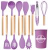 Set de 12 Espátulas y Cucharas de Silicona Espátula de Silicona Antiadherente Espátula de Silicona de Grado Alimenticio para el Hogar Juego de Utensilios de Cocina de Silicona