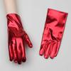 Navidad Halloween Cuero Patentado Negro Cuero Brillante Punk Tubo de Acero Actuación Escénica Accesorios Decorativos cosplay Guantes Cortos