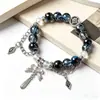 Pulsera de Lazos Florales Explosivos Nuevo Estilo Chino de Gama Alta Pulsera de Perlas Agrietadas por Hielo Regalo para Estudiante para Mejor Amiga Fuente para Transmisión en Vivo