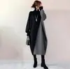 Vestido de Tricô com Bloqueio de Cores Design de Nicho Estilo Japonês Novo para a Primavera de 2026 para Mulheres, Comprimento Médio Estilo Verão