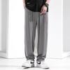 Pantalones de seda de hielo para hombre verano ultradelgados holgados talla grande drapeados aire acondicionado deportivos casuales pantalones de moda de pierna ancha