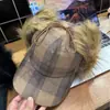 Gorra Unisex de Invierno Gruesa y Cálida con Orejeras de Piel Sintética a Cuadros Dongdaemun Coreana Estilo Lei Feng, Béisbol, Aviador