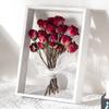 Moldura de Exibição de Vidro Dupla Face Oca Moldura de Foto de Flor Seca DIY Feita à Mão Flor Imortal Rosa Moldura de Armazenamento Casa Criativa
