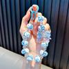 Llavero con cuentas de cristal, pintado a mano, con forma de lazo, para teléfono móvil, bolso, joyería, llavero para coche.