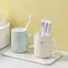 Vaso de plástico para enjuague bucal doméstico, vaso para cepillo de dientes engrosado, taza simple linda de dibujos animados para lavar y cepillarse para dormitorio de estudiante, pareja