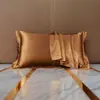 Fronha de Seda Cor Sólida de Verão, Fronha de Gelo de Seda, Fronha de Beleza Tencel, Par, Capa de Travesseiro Única para Casa