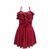 Traje de Baño para Mujer de Alta Gama Estilo Coreano Ins de Una Pieza Color Puro Tirantes Sexy Espalda Descubierta Adelgazante para la Playa Cubre Vientre