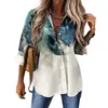 2026 Europeu e Americano Amazon Comércio Exterior Transfronteiriço Verão Novo Camisa Cardigan Feminino Manga Longa Solta Tamanho Grande Estampada em 3D