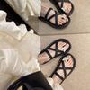 Sandalias de Tira Cruzada con Puntera Descubierta 2024 Verano Nuevo Estilo Coreano Plataforma Suela Gruesa Estilo Hada Playa Casual Sandalias para Mujer