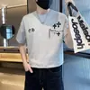 Camiseta de manga corta de algodón puro de peso pesado para hombre, nueva de verano, talla grande para hombre, top americano holgado, ropa para jóvenes y chicos