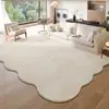 Tapete de Seda de Gelo Sala de Estar Estilo Creme Cor Sólida Simples Alto Padrão Sem Lavagem Limpável Baixa Manutenção Verão Tapete Fresco Tapete de Chão Antiderrapante