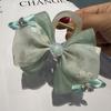 Estilo coreano Novo Design de Fita Dupla Face Floral Bow Grab Clip Strass Cabeça Floral Acessórios de Cabelo Doce para Mulheres