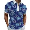 2026 Nuevo Modelo de Comercio Exterior Amazon Transfronterizo Nueva Camisa Polo Rayada de Manga Corta con Estampado Digital y Cuello Campana