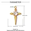 Pendantes de Aço Inoxidável Coração de Pêssego Retro Francês Lótus DIY Estrela Feminina Quadrado Zircônia Colar Titânio Aço Joias Pendantes