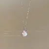 Encontrei um Tesouro! Colar com Laço Rosa para Mulheres, Design de Nicho, Corrente Doce para Clavícula, Acessório Pequeno e Delicado