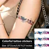 Adesivo de tatuagem de braçadeira Ukiyo-e, onda, garça, folha de bordo pulseira, adesivo colorido, adesivo de tatuagem temporária à prova d'água para braço