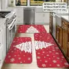 Felpudo de decoración navideña transfronterizo, alfombrilla de cocina de terciopelo de cristal, absorbente de agua y aceite, antimanchas, alfombra de fácil cuidado