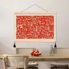 Pintura decorativa de sala de estar Baifu estilo chino nuevo, pintura colgante con carácter fu de caligrafía para restaurante, pintura de pared feliz auspiciosa para dormitorio, estilo chino