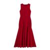 Vestido Largo de Punto Estilo Amazon, Sencillo Transfronterizo Sin Mangas Verano Nuevo Ropa para Mujer