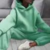 2026 Novo Conjunto de Moletom com Capuz Grosso de Cor Sólida Estilo Esportivo Casual da Moda Feminina Europeia e Americana Transfronteiriça para Mulheres