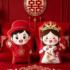 Almofadas de cabeceira para quarto de noiva antigo estilo chinês, dote de casamento, um par de bonecos de pelúcia para a cama, almofadas de pelúcia para a cama