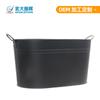 Cubo de carbón ovalado, herramienta de hierro para chimenea doméstica, accesorios para chimenea, cubo para leña de hierro negro mate, cubo de carbón