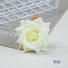 Corona de Flores de Rosa de Esquina Simulada de 7 cm para Arreglos Florales, Tocado, Decoración de Sombrero, Flor de Seda, Cabeza de Flor de Rosa de Esquina de Borde Enrollado para Boda