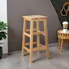Taburete Cuadrado de Madera Maciza para Uso Doméstico, Taburete Alto Simple Vintage, Taburete de Madera para Tienda de Teléfonos Móviles, Taburete Alto Comercial para Té de Leche, Taburete de Barra