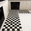 Alfombrilla Sencilla de Cocina a Cuadros de Barro Diatomeas Antideslizante Absorbe Agua y Aceite, Limpiable y Sin Lavado Alfombra Especial, No Requiere Limpieza