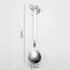Cuchara Tenedor Hoja de Acero Inoxidable Chapado en Oro Transfronterizo con Regalo Hecho a Mano Pájaro Miel Nido de Abeja Estilo Ins Cuchara para Postre Café