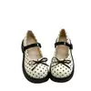 Zapatos Mary Jane de plataforma con tacón grueso de lunares lindos estilo francés para mujer, nuevo modelo de verano con hermoso detalle de lazo