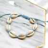 Accesorios transfronterizos europeos y americanos Corea del Sur hilo encerado tejido a mano tobillera de concha femenina playa joyería creativa para el pie