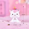 Decoração de bolo micro paisagem bonsai suculenta decoração animal fofo casa desktop coração de menina decoração de unicórnio