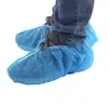Venta al por mayor de fábrica costilla simple costilla doble impresión color sólido antideslizante desechable pp no tejido cubre zapatos alargado engrosado resistente al desgaste