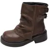 Botines estilo Martin gruesos para mujer, moda versátil otoño 2026, botín corto con diseño de pierna apilada