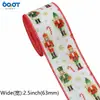 Quebra-Nozes de Natal de 63mm com Fita Xadrez com Borda de Arame para Festa Embalagem de Caixa de Presente para Sobremesa Material de Laço
