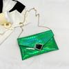 Bolso de Mujer Bolso Clutch Láser Bolso de Cadena Bolso Sobre de PU con Patrón de Cocodrilo Coreano de Moda de Nueva Llegada 2023