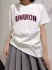 Camiseta de manga corta con hombros descubiertos de algodón blanco de alta calidad para mujer, top de verano americano de media manga suelta de alta calidad, ropa para parejas