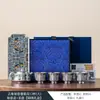 Set de Té Kung Fu de Alta Gama Plateado con Tetera y Tazas de Té Plateadas con Patrón Estilo Chino, Set de Té Portátil para Viaje, Regalo Souvenir