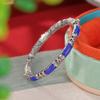 Joyería Yuebao Plata Esterlina S925 Chapada en Oro Jade Hetian Jaspe Lapis Lazulita Piedra Rojo Sur Patrón Hierba Tang Retro No importa Pulsera