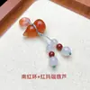Pendente Pequeno de Cabacinha de Ágata Vermelha do Sul Natural Pulseira DIY Tecida à Mão Pingente de Jade Ornamento de Cabacinha