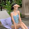 Traje de baño de tres piezas estilo coreano Ins, nuevo, 2025, estilo puro, sexy, dividido, para mujer, para vacaciones en la playa, bikini